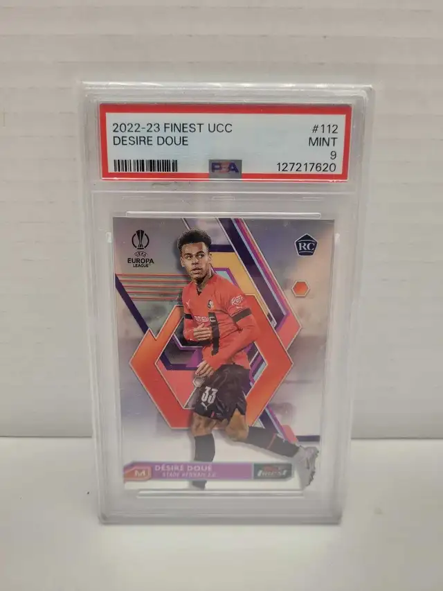 Desire Doue Topps Finest 2022-23 PSA 9 Europa League