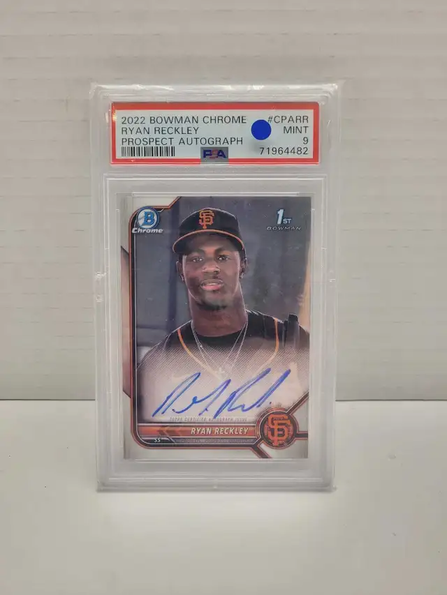 Ryan Reckley Topps Chrome Prospect Autograph 2022 PSA 9