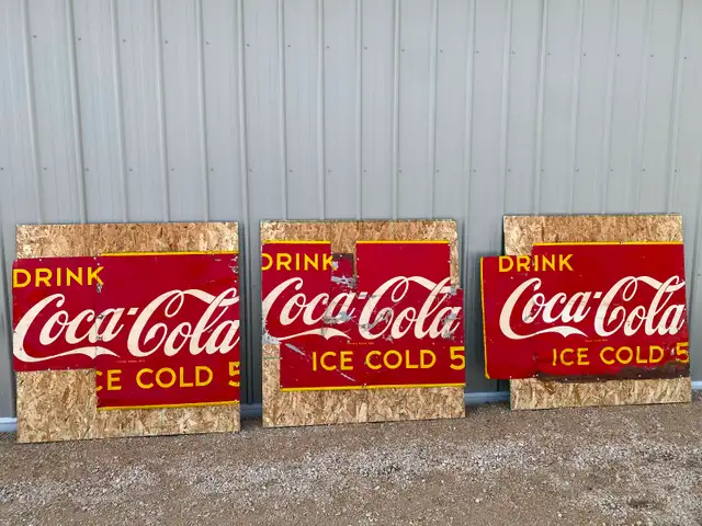 1950 Coca-Cola signs for sale $200-$250