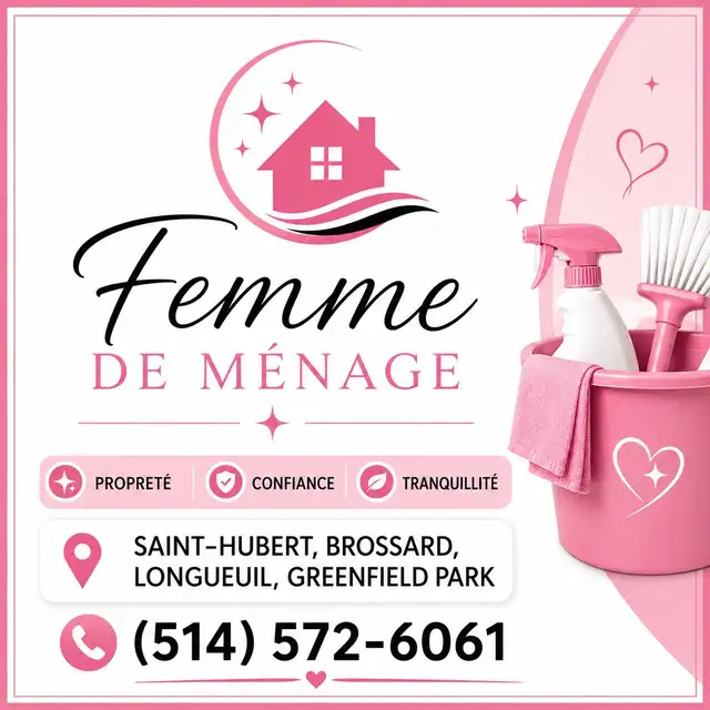 femme de ménage sérieuse,courtoise et professionelle!