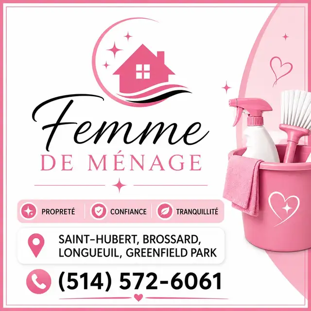 femme de ménage sérieuse,courtoise et professionnelle!