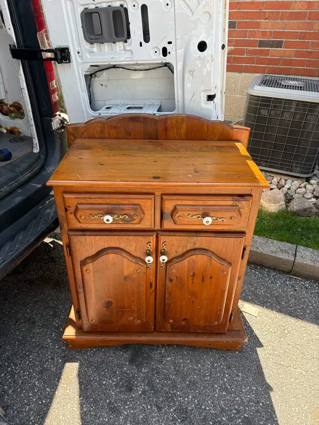 Free delivery used Wooden antique Accent Cabinet