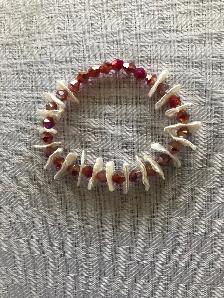Handmade Freshwater Pearl  with Chez Glass  Crystal