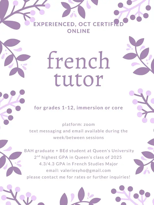 OCT Certified Private Online French Tutoring