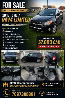 FOR SALE – 2010 TOYOTA RAV4 LIMITED Clean, reliable