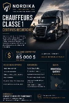 Chauffeurs Classe 1 Certifiés Recherchés