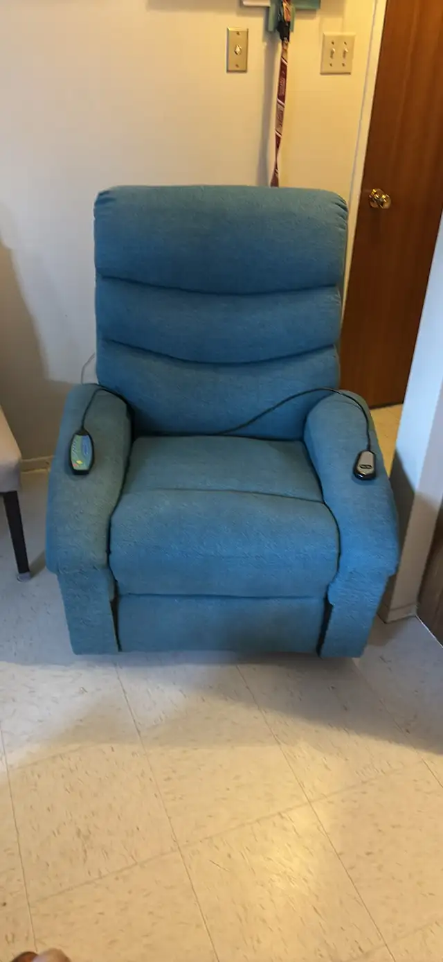 Teal Blue Electric Recliner