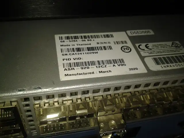 Cisco ASR Series ASR-920-12CZ-A Aggregation Service Router 10gbe
