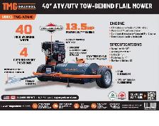 TMG 40" ATV/UTV Tow-Behind Flail Mower – AFM40