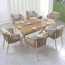 Brand New 7pcs Aluminum Teak Patio Dining Set Special $1599 - Photo 8