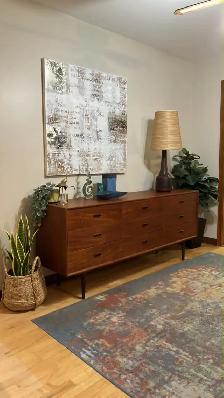 Mid century. Teak TECK. Crédence, buffet, commode, bahut televis - Photo 8