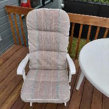 2 chaises de patio pliantes en PVC, 2 coussins & table - Photo 4