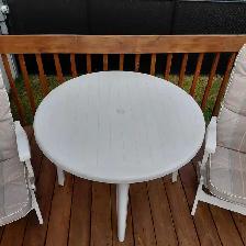 2 chaises de patio pliantes en PVC, 2 coussins & table - Photo 5