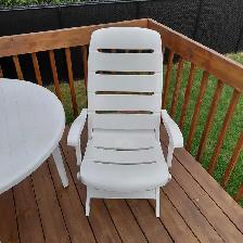 2 chaises de patio pliantes en PVC, 2 coussins & table - Photo 6