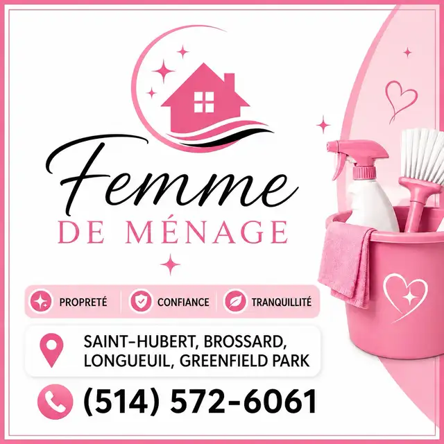 femme de ménage sérieuse,courtoise et professionnelle!