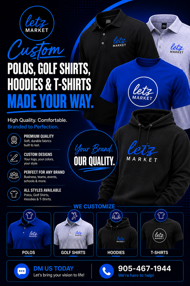 Custom Hoodie/T-Shirts/Golf Shirts/Polos