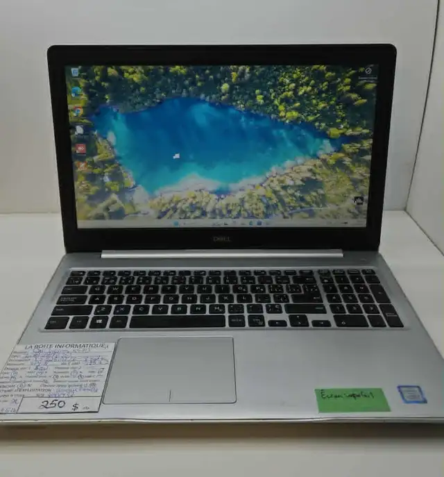 Dell Inspiron 5570 i5-8250U 8Go RAM SSD 128Go   HDD 500Go 15,6po