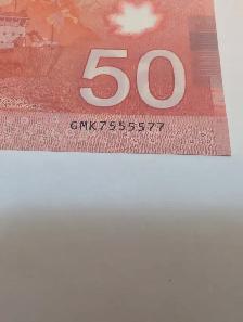 I have one Crisp Canadian $50,00 dollar Fancy Banknote for sell - Photo 3