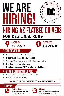 Hiring for Multiple Positions- Lead Hand, AZ Flatbed Drivers