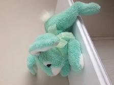 BÉBÉ LAPIN NEUF ULTRA-DOUX TURQUOISE BLANC 8'LONGx6'HAUT: $5.00 - Photo 3
