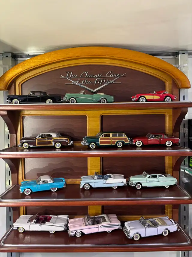 Franklin Mint cars of the 50s with stand