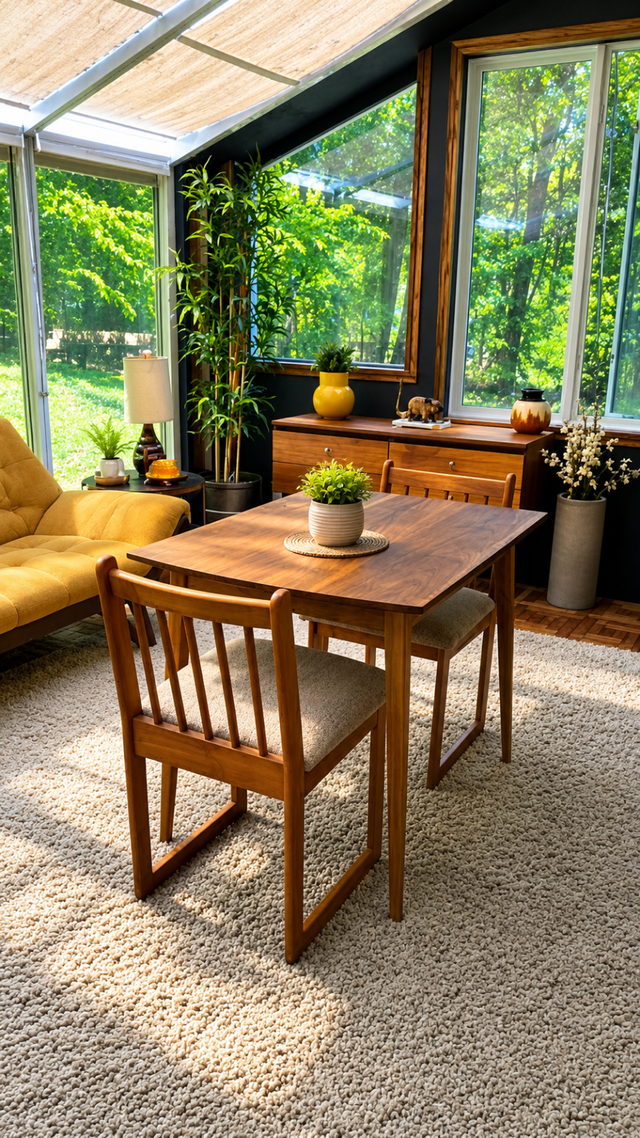 MCM vintage. TECK table salle à manger / 2 chaises / Small TEAK