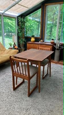 MCM vintage. TECK table salle à manger / 2 chaises / Small TEAK - Photo 7