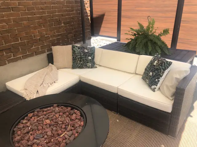 outdoor synthetic wicker/rattan sectional couch