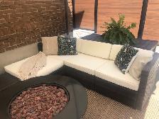 outdoor synthetic wicker/rattan sectional couch