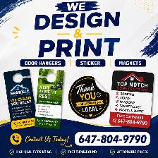 Custom Door Hangers, Stickers & Magnets - CHEAPER PRICES