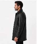 Men’s Classic Black Leather Coat - Photo 3