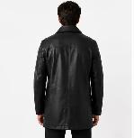 Men’s Classic Black Leather Coat - Photo 4
