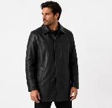 Men’s Classic Black Leather Coat - Photo 5