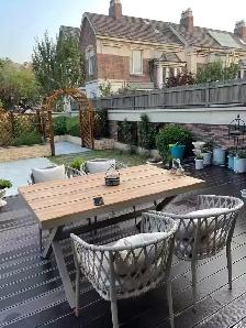 Brand New 7pcs Aluminum Teak Patio Dining Set Special $1599 - Photo 3