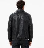Men’s Patchwork Leather Bomber Jacket - Photo 4