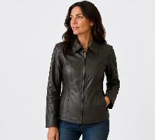 Women’s Fitted Leather Jacket-M - Photo 4