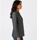 Women’s Tailored Grey Leather Jacket - Photo 6
