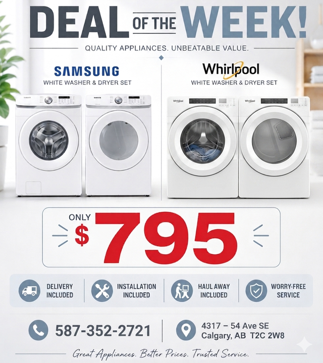 Washer&Dryer Sets. Installation, haul away included $795