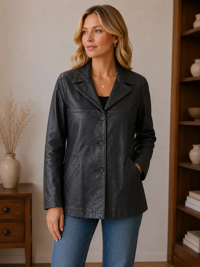 Women’s Classic Black Leather Jacket