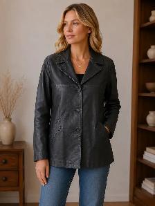 Women’s Classic Black Leather Jacket