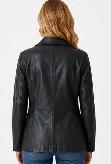 Women’s Classic Black Leather Jacket - Photo 6