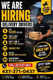 We are hiring delivery driver