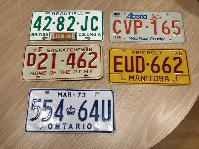 CANADIAN LICENSE PLATES