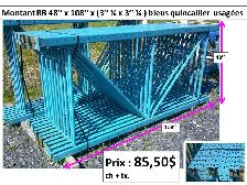 Montant RR 48'' x 108'' bleus quincailler, usagés et autres
