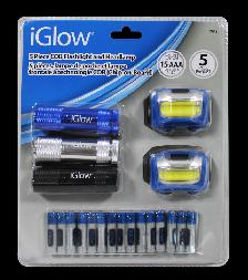 IGLOW 5 PIECE COB FLASHLIGHT AND HEADLAMP FOR ONLY $5