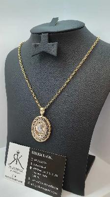 10k yellow gold chain & pendant # 405_9 - Photo 2