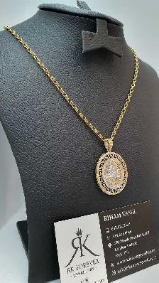 10k yellow gold chain & pendant # 405_9 - Photo 3