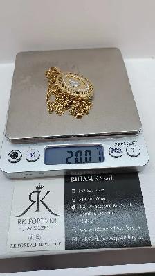 10k yellow gold chain & pendant # 405_9 - Photo 4