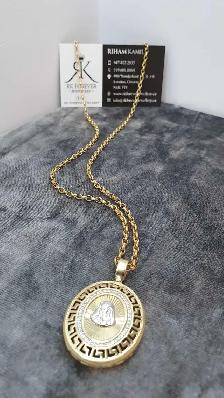 10k yellow gold chain & pendant # 405_9 - Photo 5