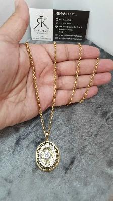 10k yellow gold chain & pendant # 405_9 - Photo 6